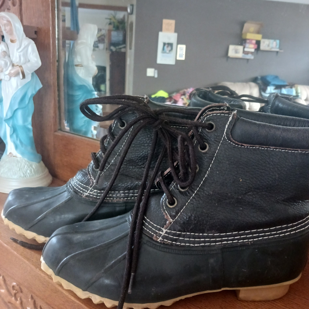 Vintage Totes | Lace-Up Duck Boots 8M W/ Leather